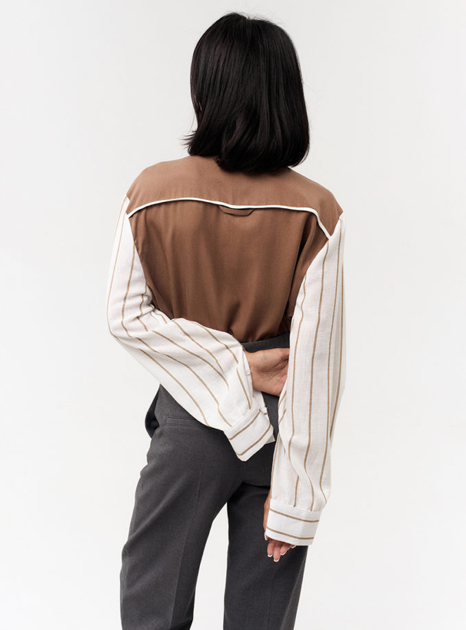 Двухфактурана сорочка коричнева TWINSIS CLOTHES (TW_NQ_SS 223547)