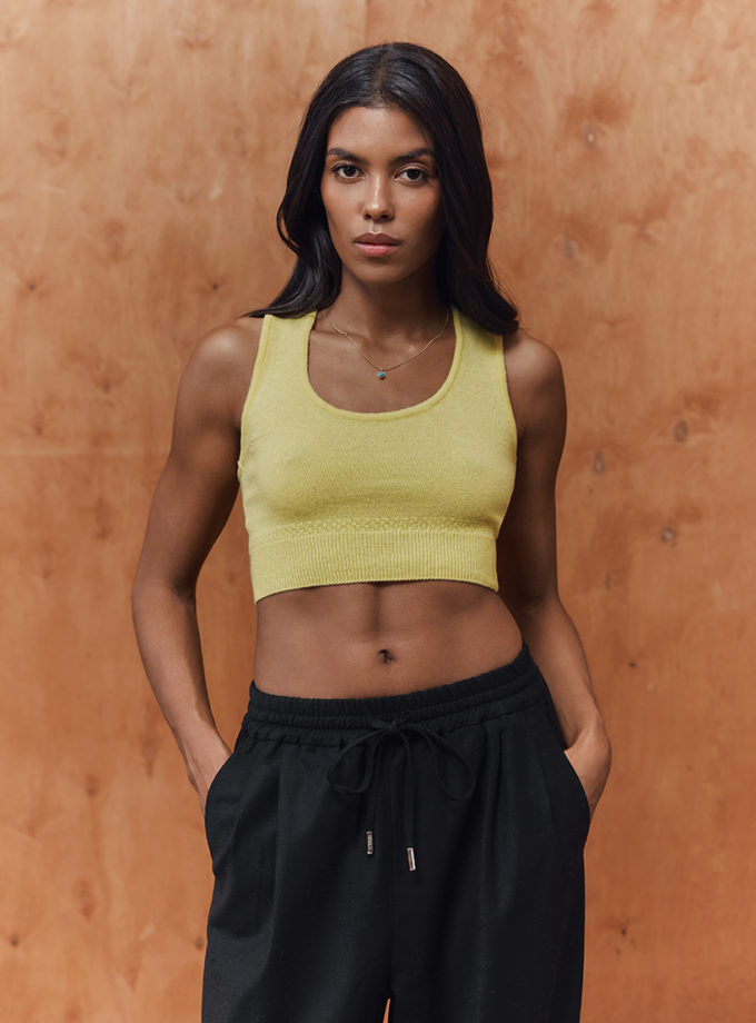 Топ укорочений з кашеміру жовтий CHALETY (CHLT_Baden_Top_ Yellow)