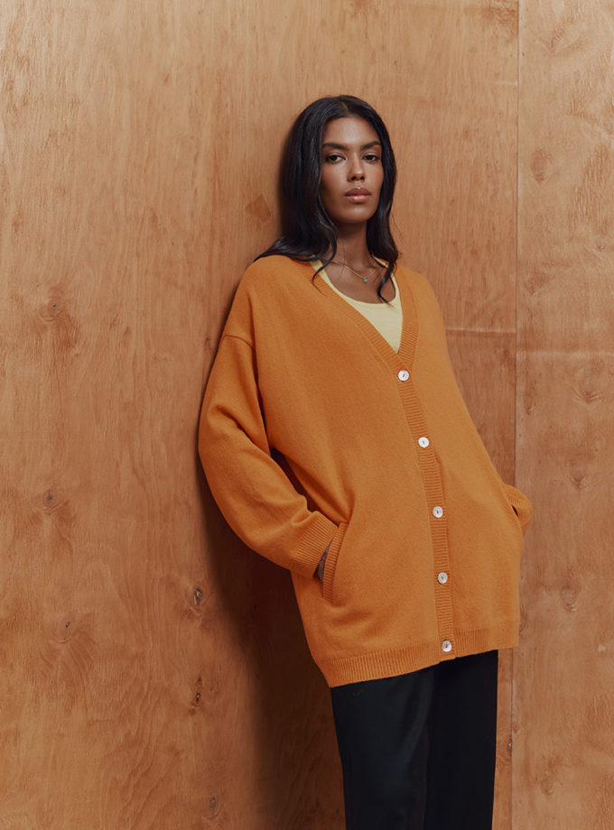 Кардиган з кашеміру CHALETY (CHLT_Vienna_Cardigan_ Orange)