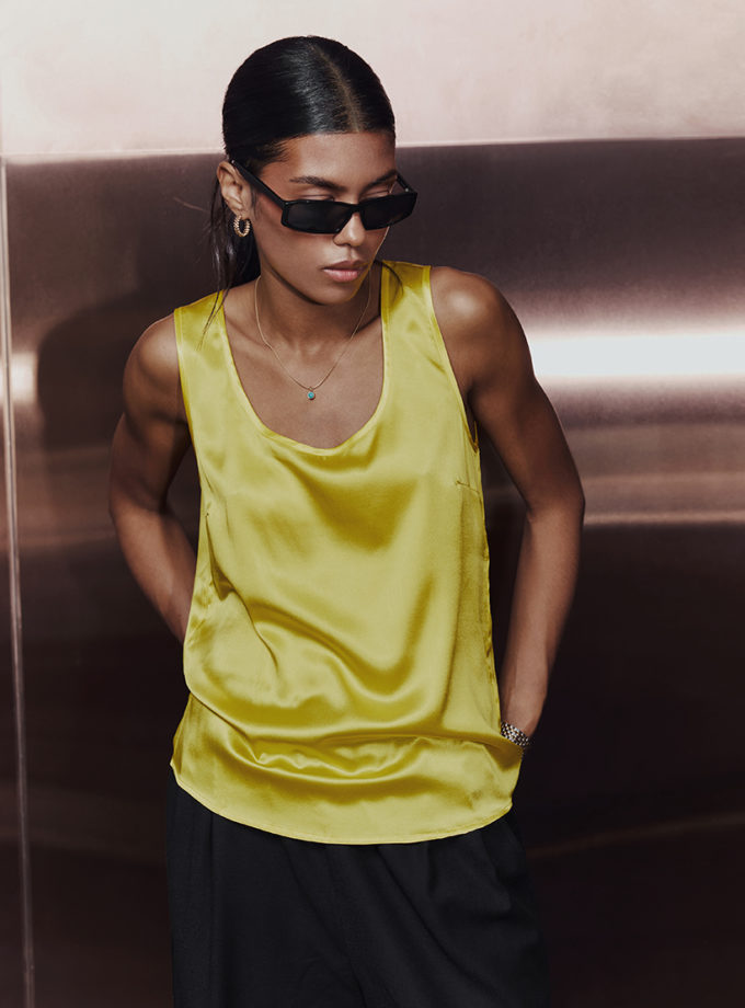 Топ шовковий жовтий CHALETY (CHLT_Wels_Top_ Yellow)