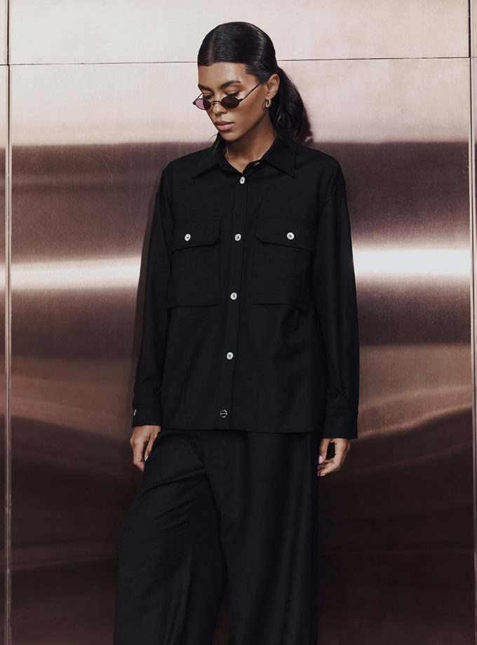 Сорочка з вовни та кашеміру CHALETY (CHLT_Zurich_Shirt_ Black)