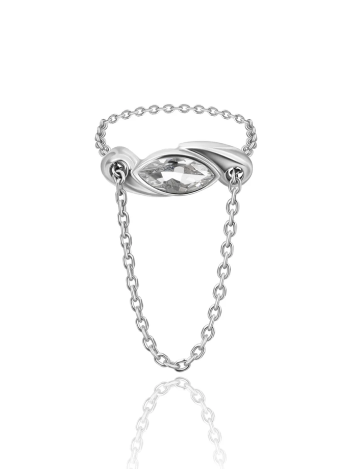 Каблучка 2-в-1 Oхо зі срібла у покритті білим родієм ORXATA.JEWELRY (ORX_ring_ojo_wr)