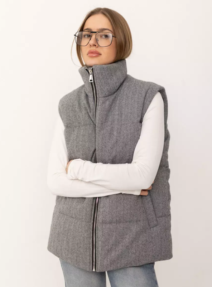 Жилет утеплений кашеміровий сірий TWICE (TWC_ZH25010514_gr) - фото 9