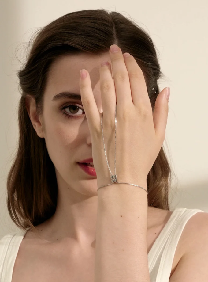 Браслет 4-в-1 Урбе зі срібла у покритті білим родієм ORXATA.JEWELRY (ORX_earrings_urbe_wr)