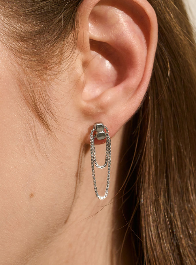 Сережки 3-в-1 Урбе у покритті білим родієм ORXATA.JEWELRY (ORX_earrings_urbe_gp-1)