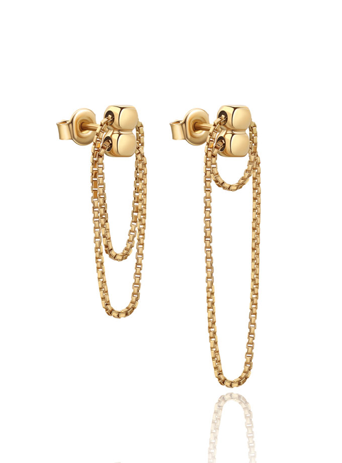 Сережки 3-в-1 Урбе зі срібла в позолоті ORXATA.JEWELRY (ORX_earrings_urbe_gp)