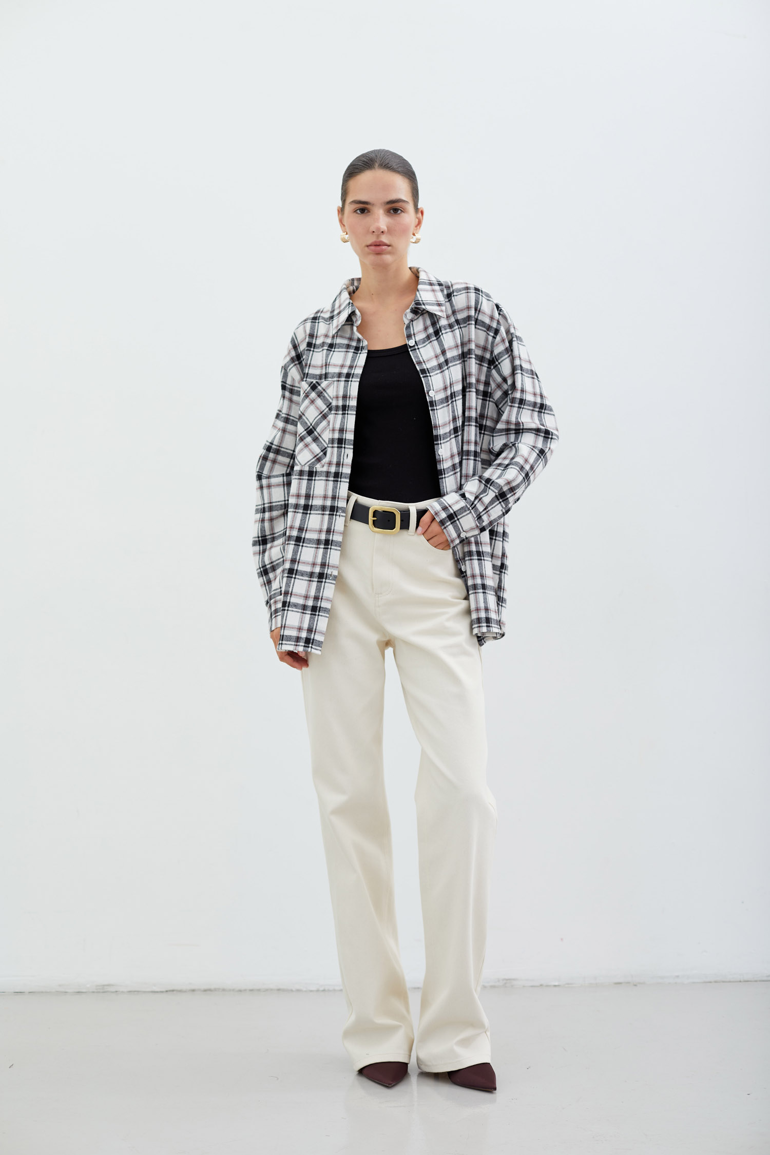 00002435-5 Джинси прямого крою на високій посадці кремові THE LACE (TLA_00002435) - фото 5