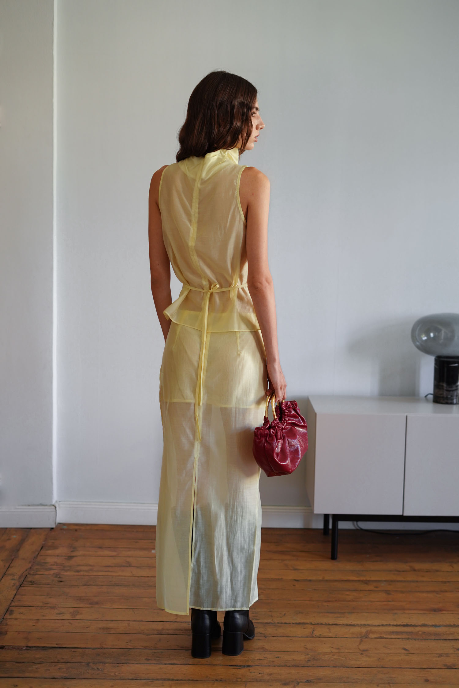 00003317-3 Спідниця максі напівпрозора з тенселу лимонна THE LACE (TLA_00003317) - фото 3