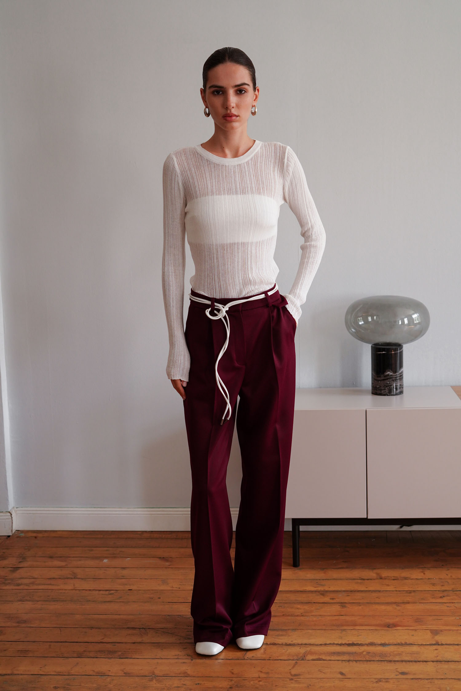 00003342-5 Джемпер напівпрозорий фактурний молочний THE LACE (TLA_00003342) - фото 5