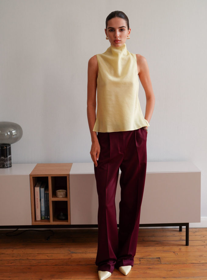 Брюки палаццо з декоративним клапаном бордові Modena THE LACE (TLA_00003355)