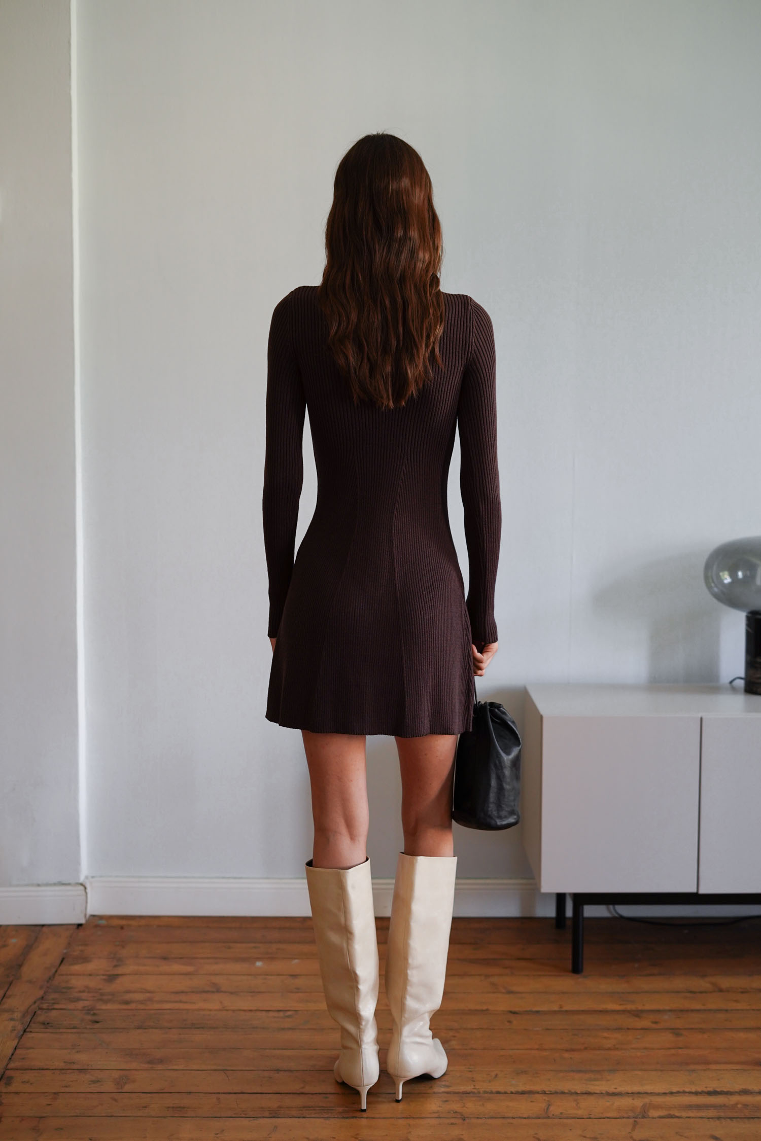 00003359-4 Трикотажна сукня міні шоколадна THE LACE (TLA_00003359) - фото 4