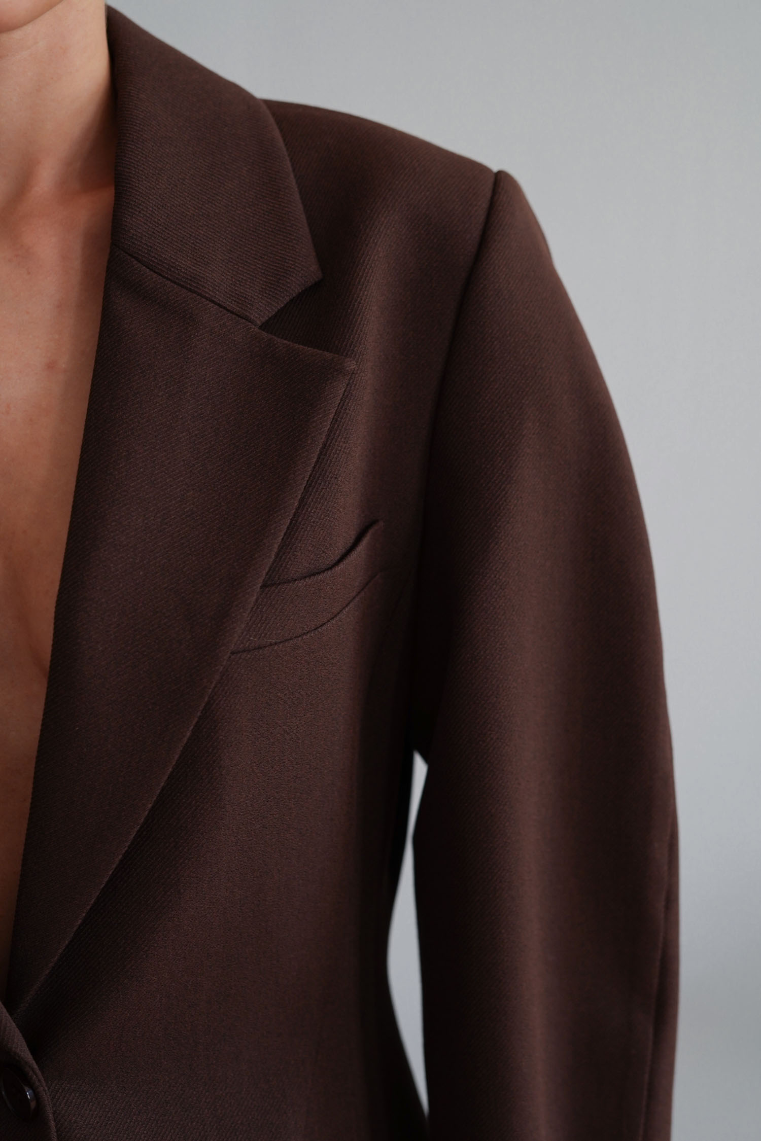 00003371-4 Жакет із об'ємними рукавами шоколадний THE LACE (TLA_00003371) - фото 4