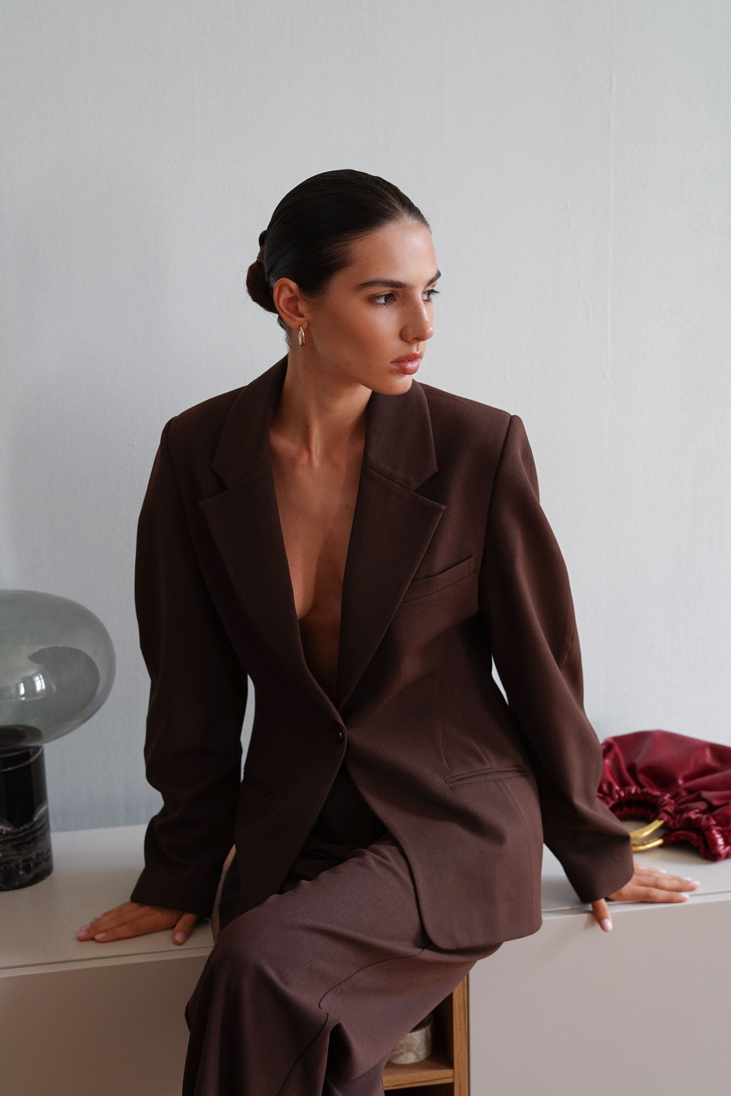 00003371-7 Жакет із об'ємними рукавами шоколадний THE LACE (TLA_00003371) - фото 7