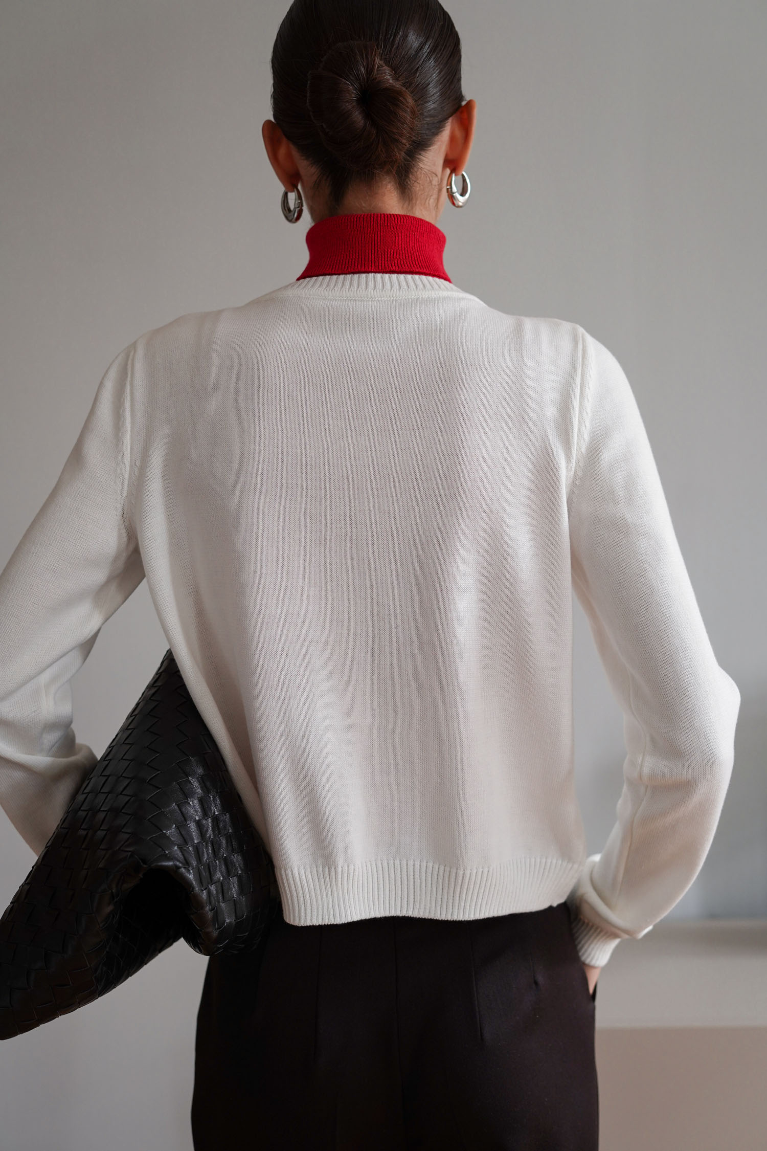 00003383-3 Трикотажний кардиган з круглим вирізом молочний THE LACE (TLA_00003383) - фото 3