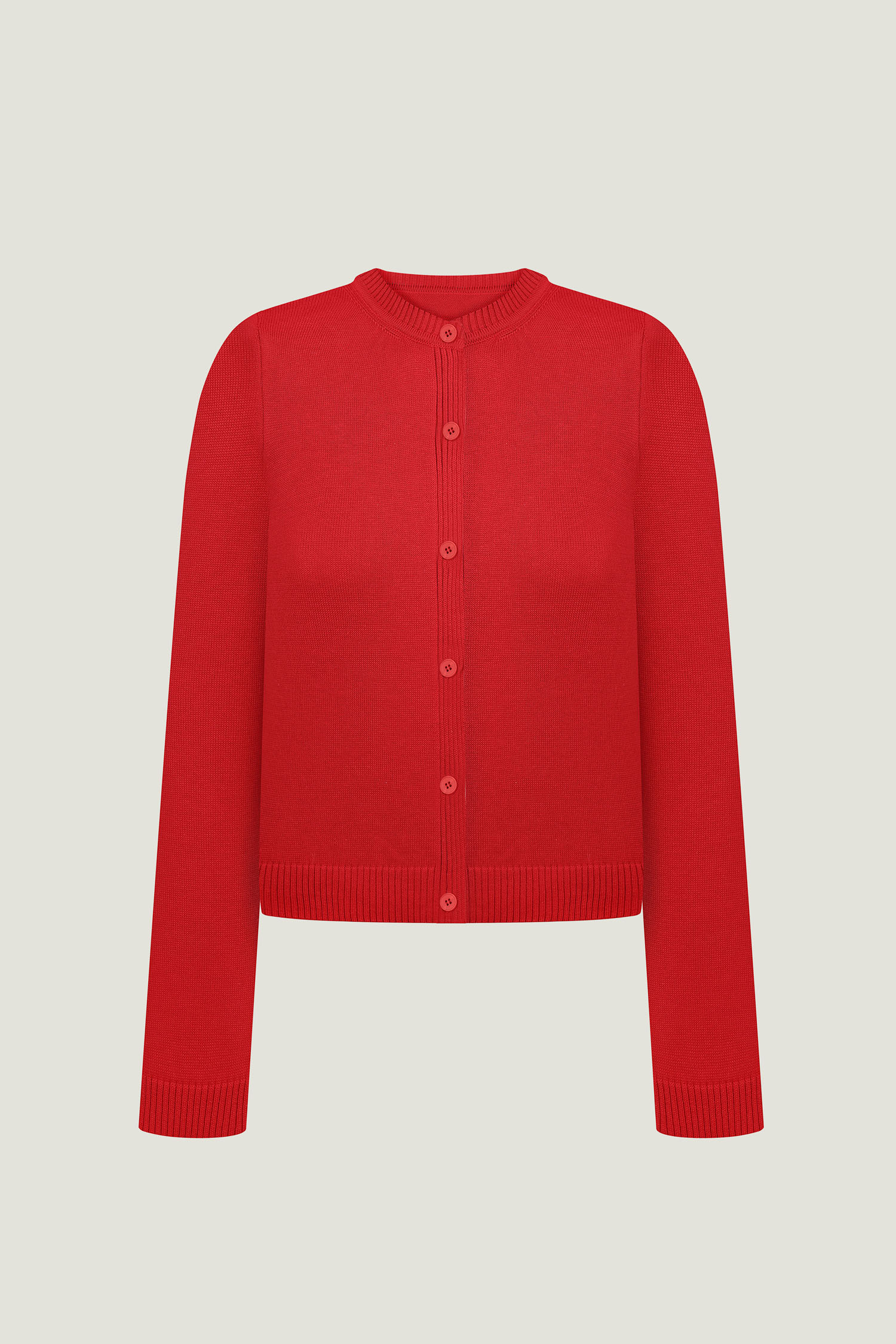 00003384-5 Трикотажний кардиган з круглим вирізом червоний THE LACE (TLA_00003384) - фото 5