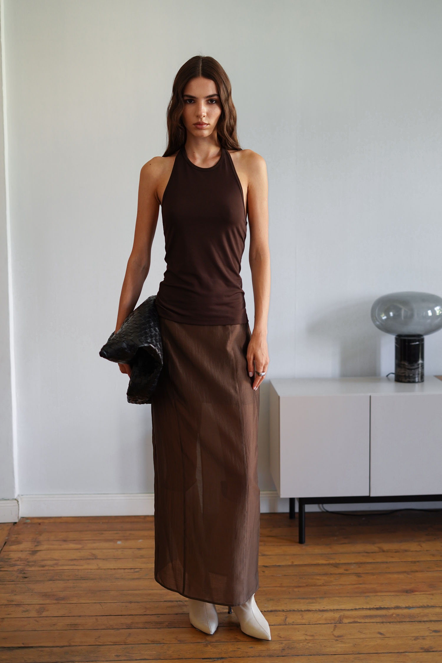 00003394-2 Трикотажний топ з відкритою спиною шоколадний THE LACE (TLA_00003394) - фото 2