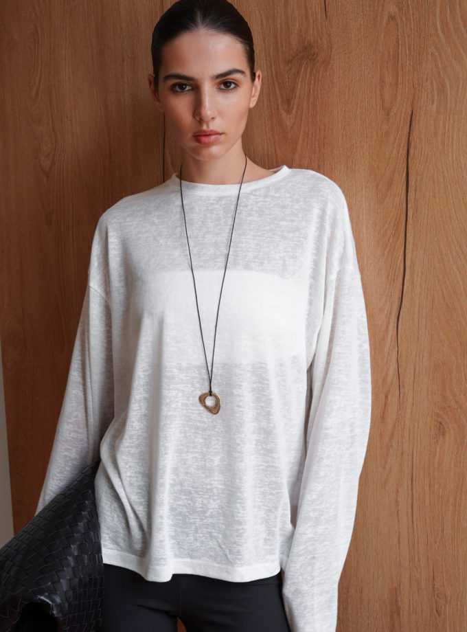 Лонгслів напівпрозорий молочний THE LACE (TLA_00003411)