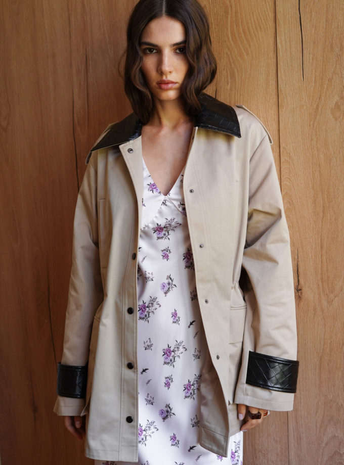 Куртка з декоративними вставками utility blazer бежева THE LACE (TLA_00003415)