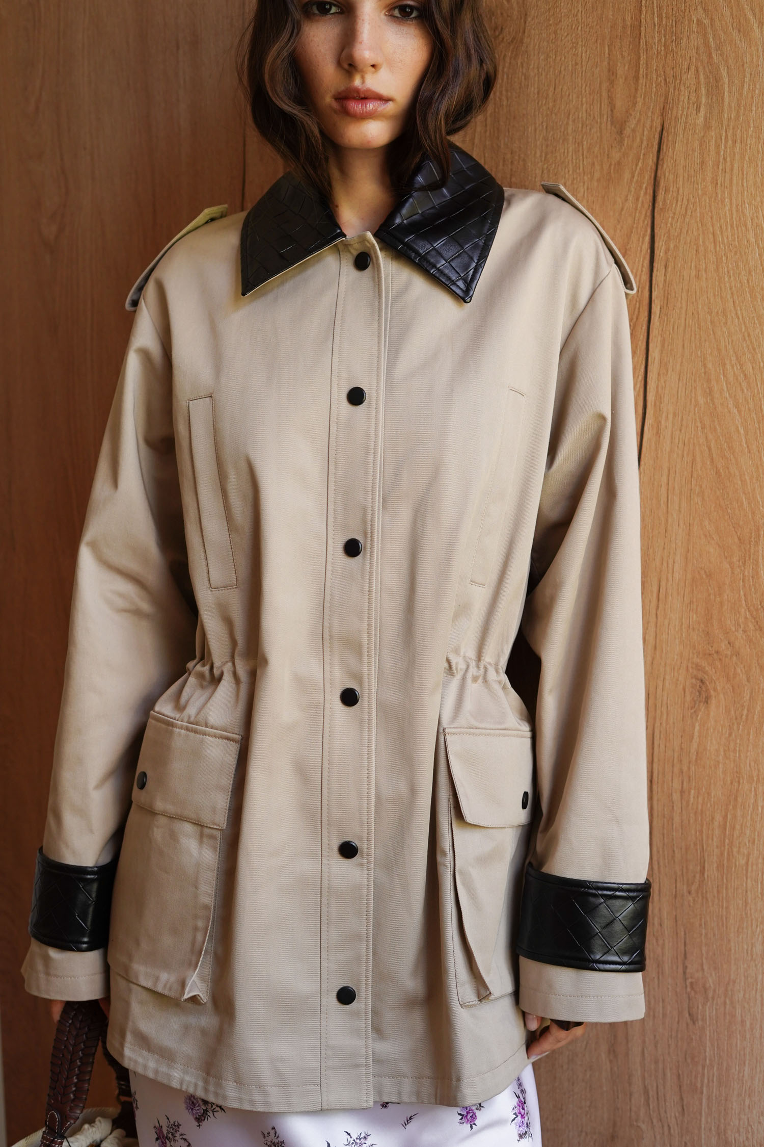 00003415-2 Куртка з декоративними вставками utility blazer бежева THE LACE (TLA_00003415) - фото 2