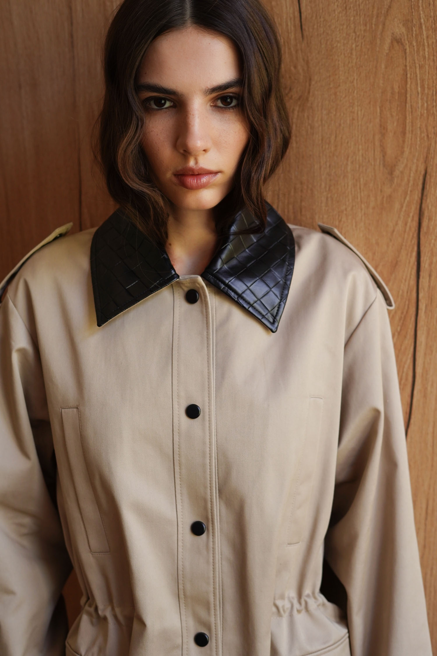 00003415-6 Куртка з декоративними вставками utility blazer бежева THE LACE (TLA_00003415) - фото 6