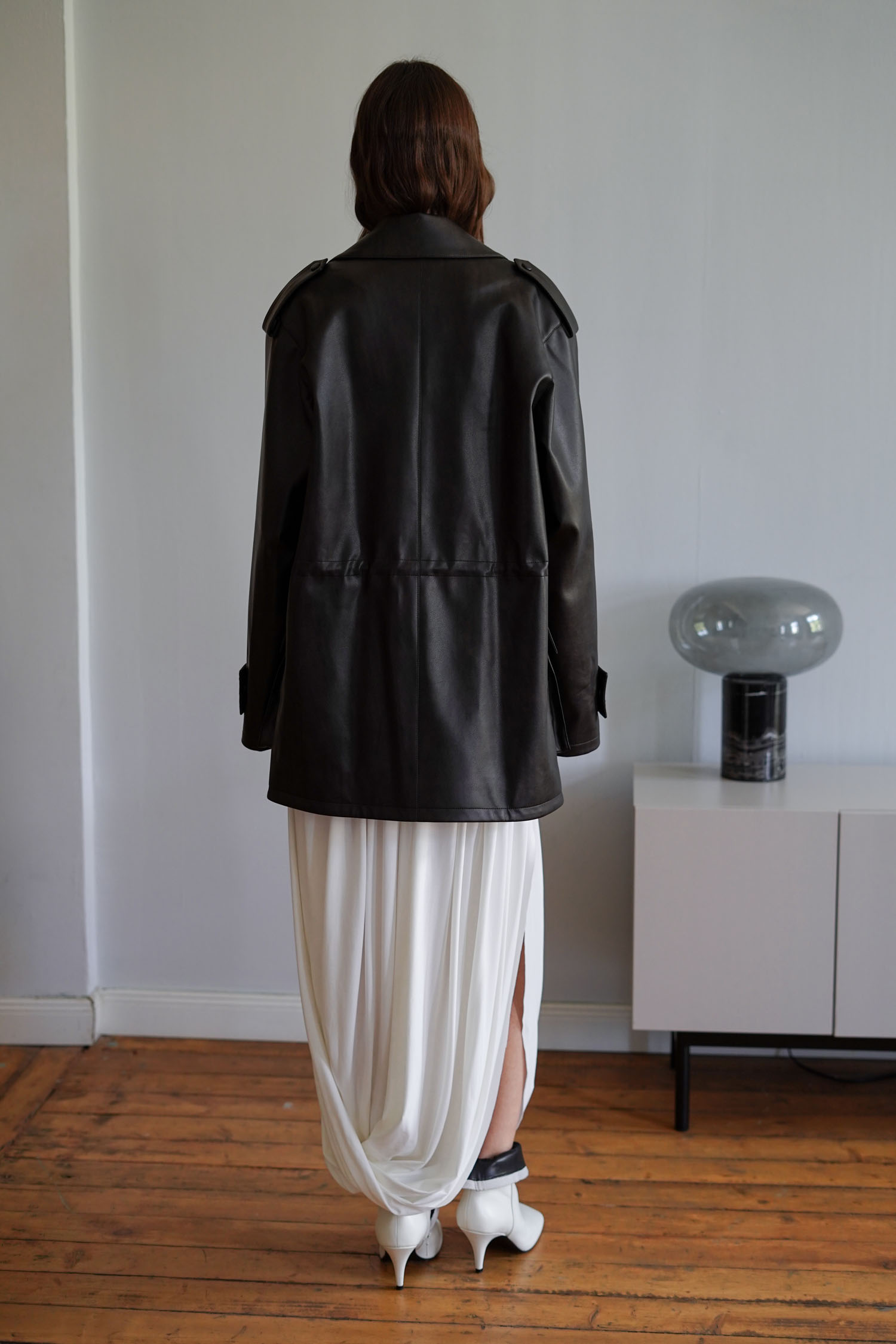 00003421-3 Куртка з еко-шкіри utility blazer чорна THE LACE (TLA_00003421) - фото 3