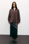 Сорочка оверсайз з вишивкою шоколадна THE LACE (TLA_00003486) - фото 7