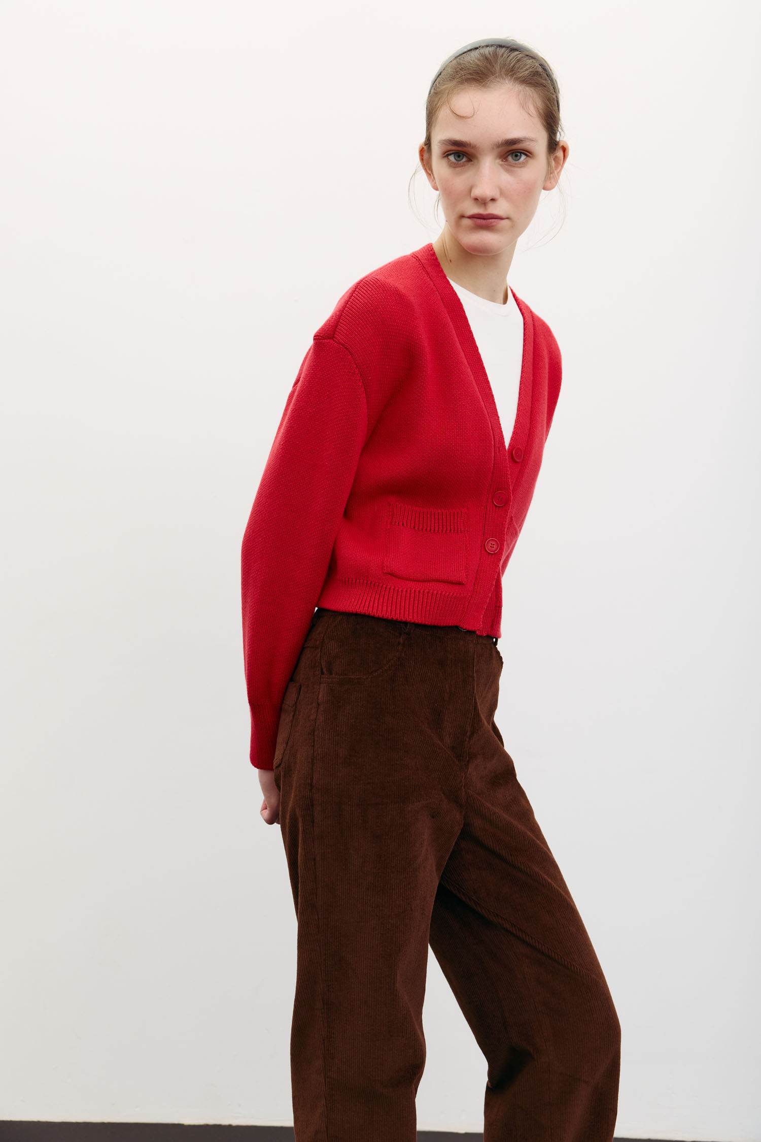 00003497-4 Кардиган трикотажний з кишенями червоний THE LACE (TLA_00003497) - фото 4