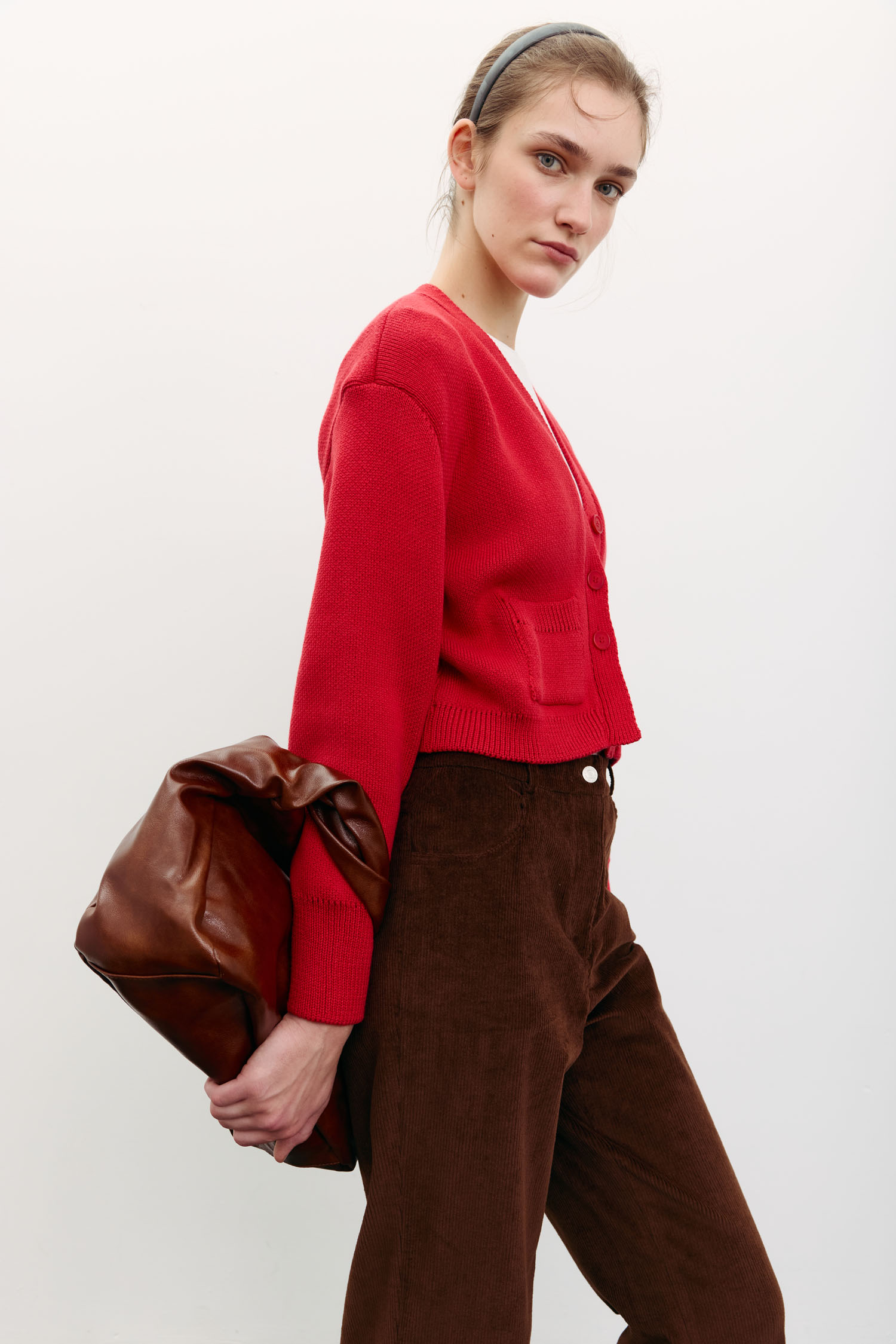 00003497-6 Кардиган трикотажний з кишенями червоний THE LACE (TLA_00003497) - фото 6