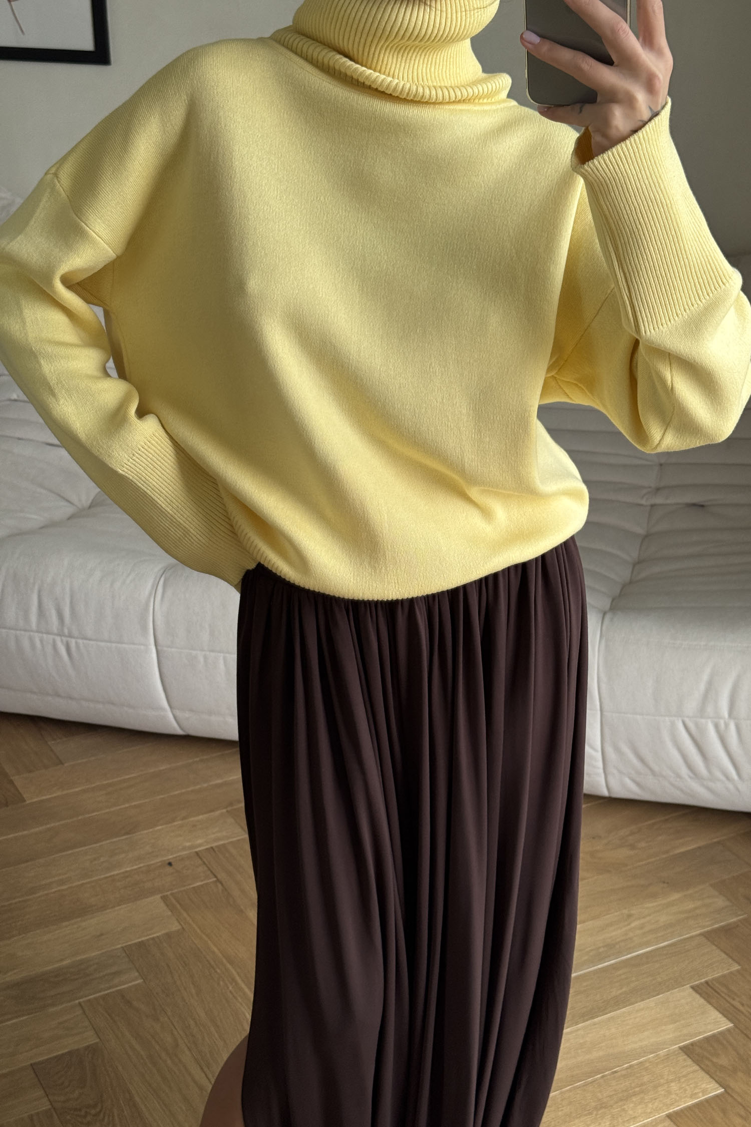 00003498-2 Трикотажний светр з об'ємною горловиною лимонний THE LACE (TLA_00003498) - фото 2