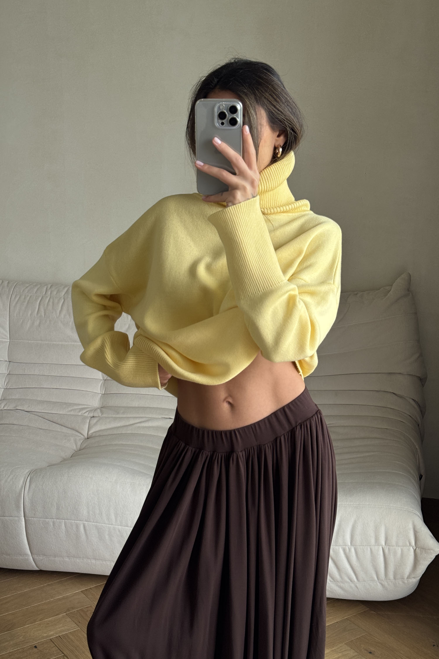 00003498-3 Трикотажний светр з об'ємною горловиною лимонний THE LACE (TLA_00003498) - фото 3