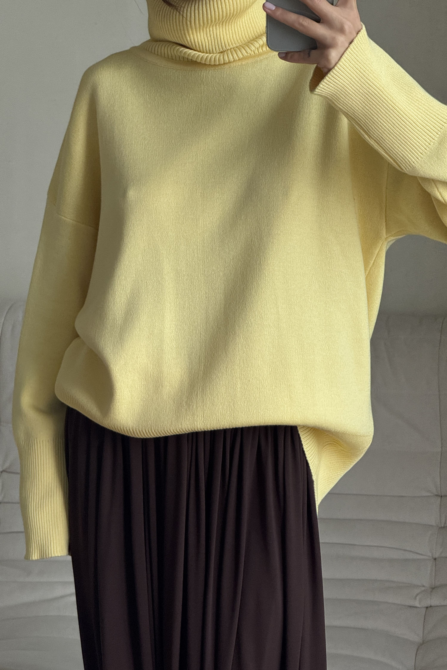 00003498-4 Трикотажний светр з об'ємною горловиною лимонний THE LACE (TLA_00003498) - фото 4