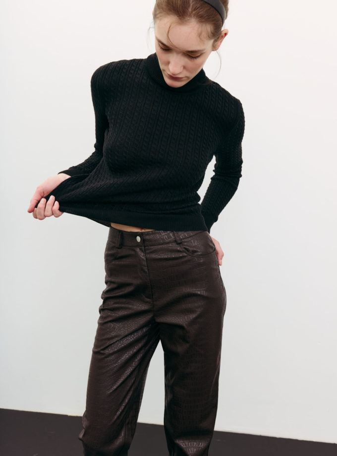 Водолазка з фактурним візерунком чорна THE LACE (TLA_00003508)