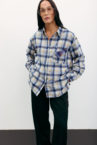 Сорочка в клітинку з декоративною кишенею світло-сіра THE LACE (TLA_00003519) - фото 7