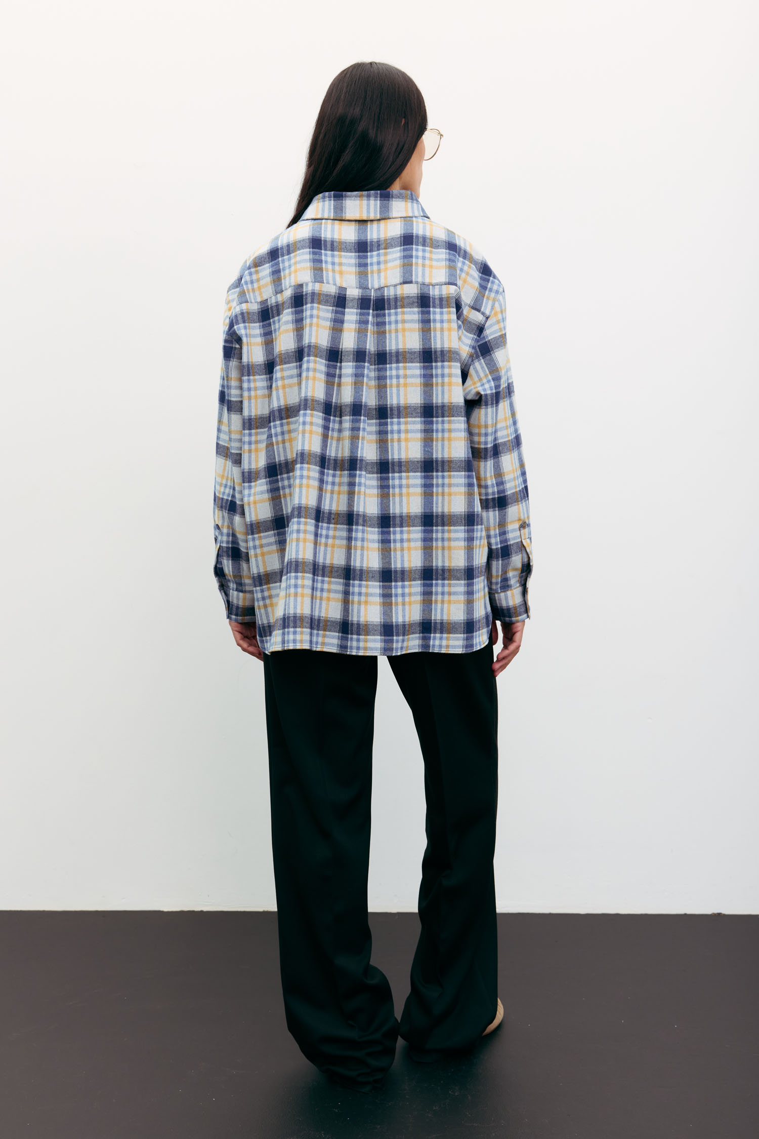 00003519-4 Сорочка в клітинку з декоративною кишенею світло-сіра THE LACE (TLA_00003519) - фото 4