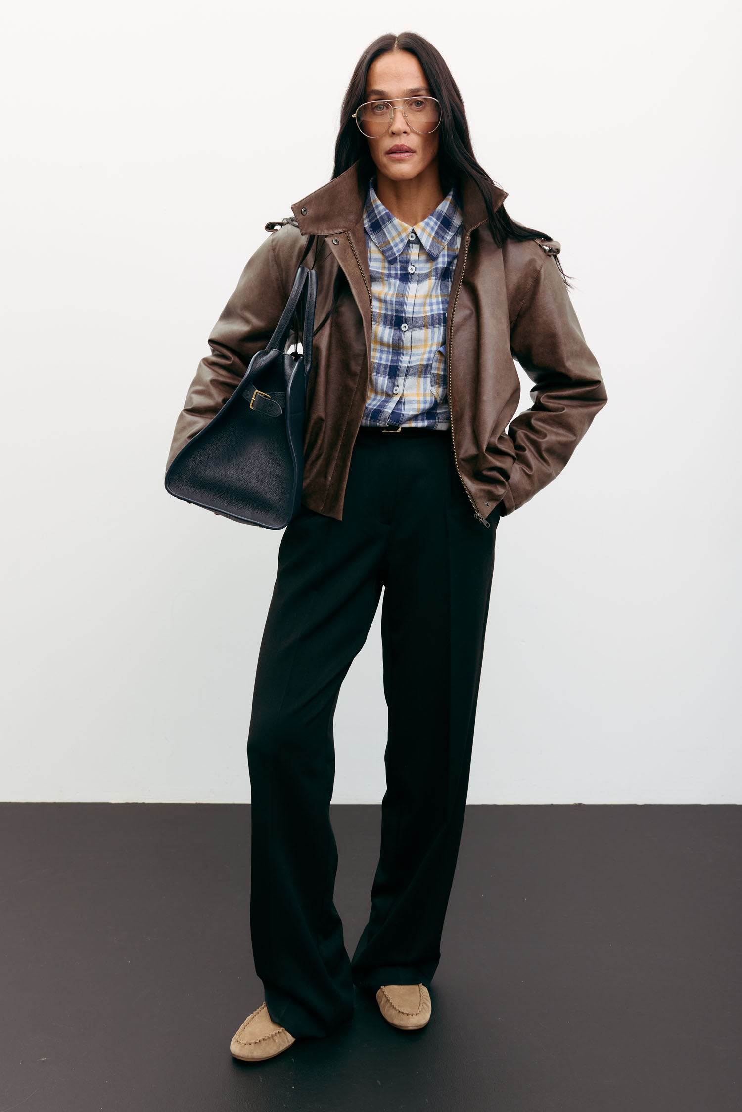 00003519-6 Сорочка в клітинку з декоративною кишенею світло-сіра THE LACE (TLA_00003519) - фото 6