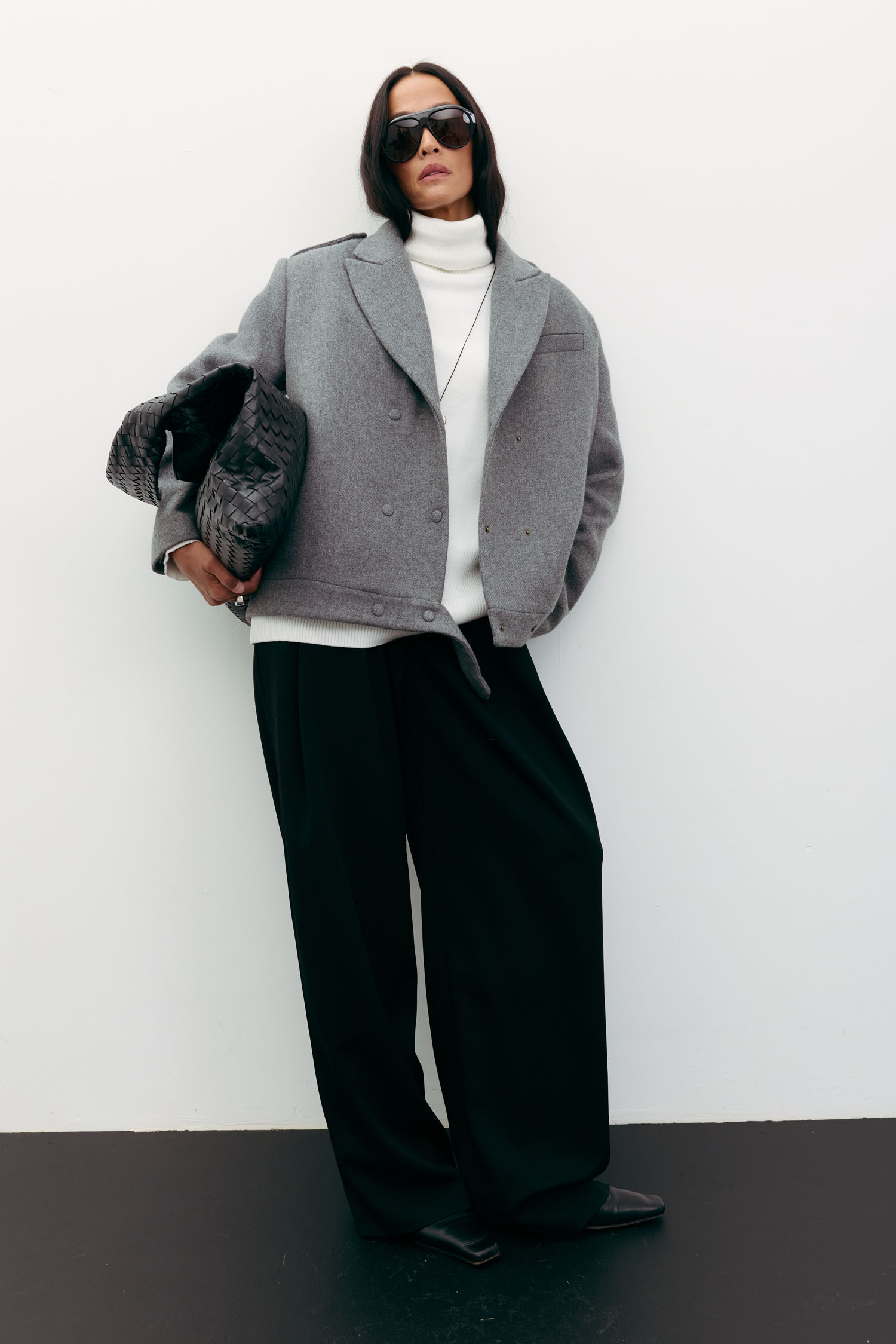 00003543-10 Пальто-жакет вовняне сіре THE LACE (TLA_00003543) - фото 10