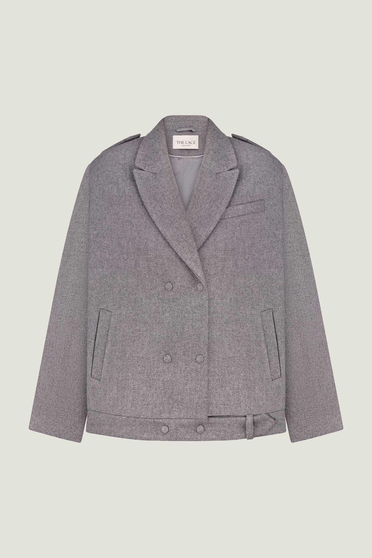 00003543-11 Пальто-жакет вовняне сіре THE LACE (TLA_00003543) - фото 11
