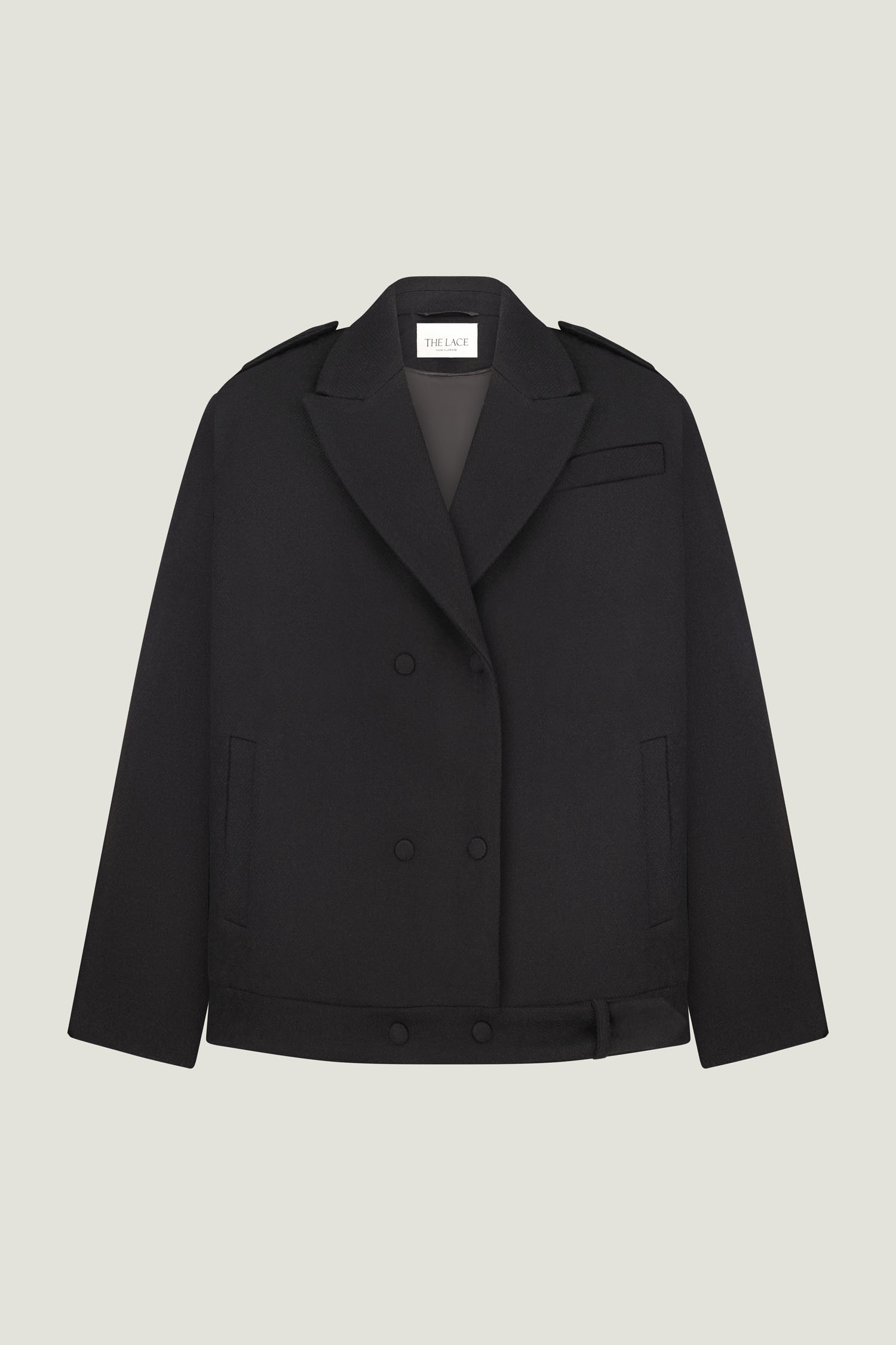 00003544-10 Пальто-жакет вовняне чорне THE LACE (TLA_00003544) - фото 10