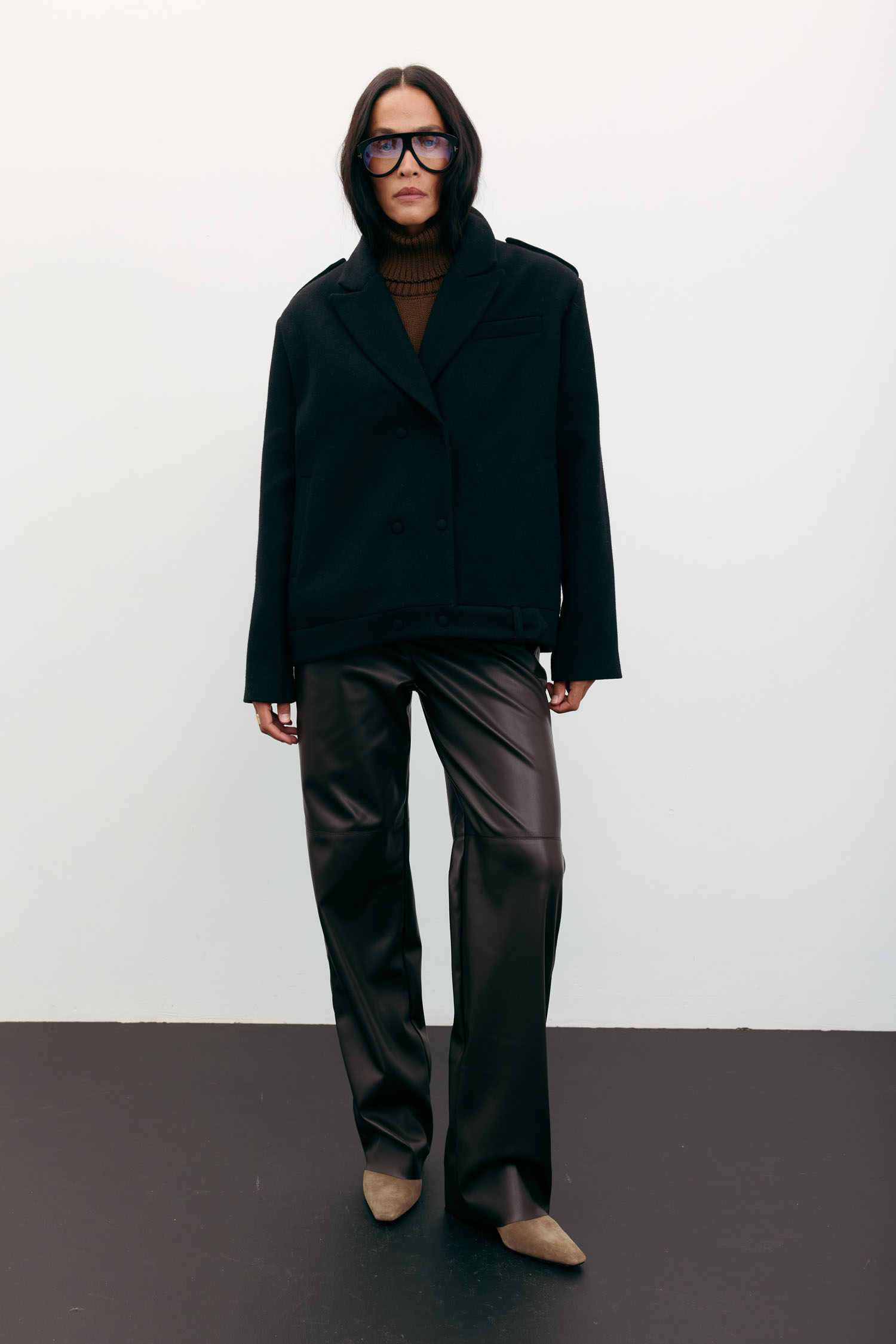 00003544-3 Пальто-жакет вовняне чорне THE LACE (TLA_00003544) - фото 3