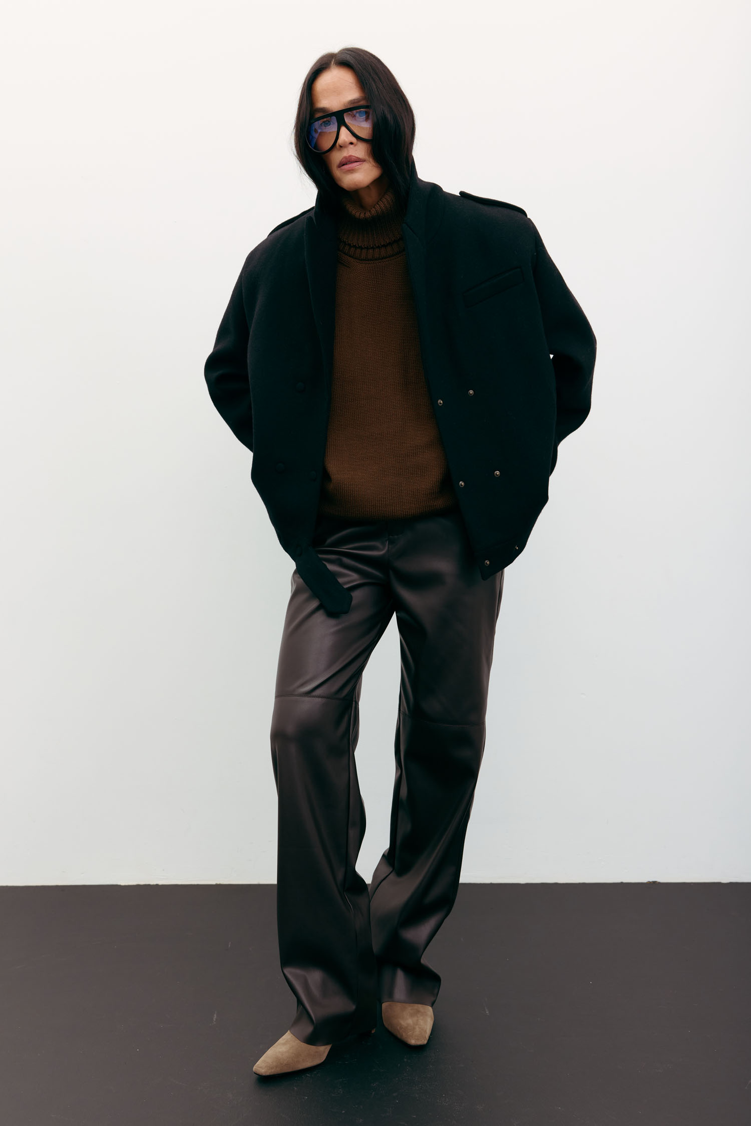 00003544-6 Пальто-жакет вовняне чорне THE LACE (TLA_00003544) - фото 6