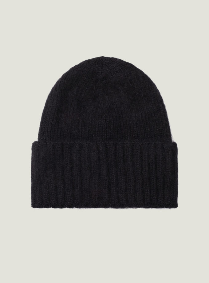 Шапка ангорова чорна THE LACE (TLA_00003552)