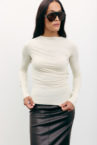Лонгслів із складками айворі THE LACE (TLA_00003566)