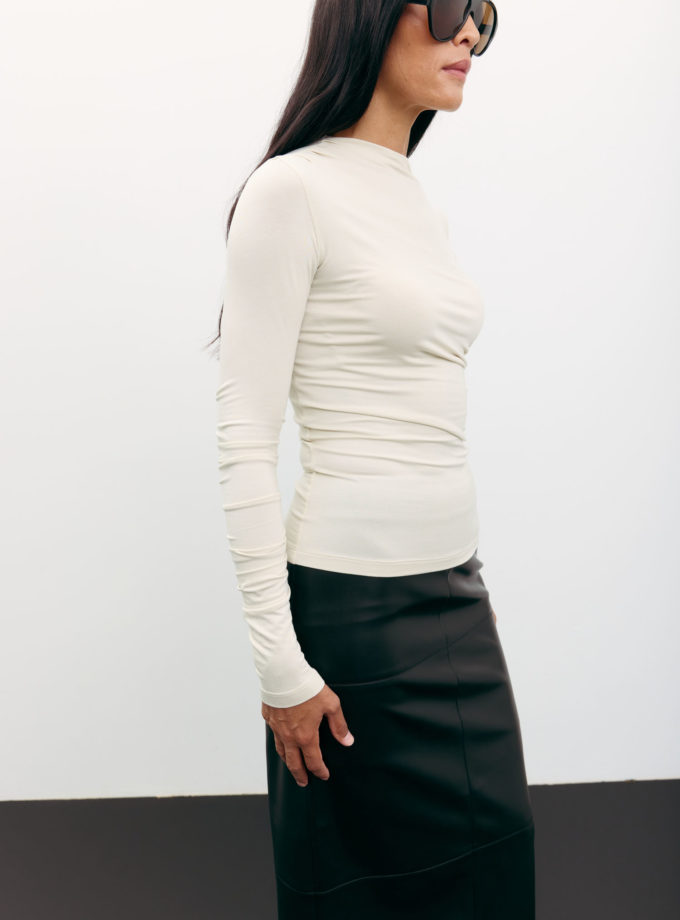 Лонгслів із складками айворі THE LACE (TLA_00003566)