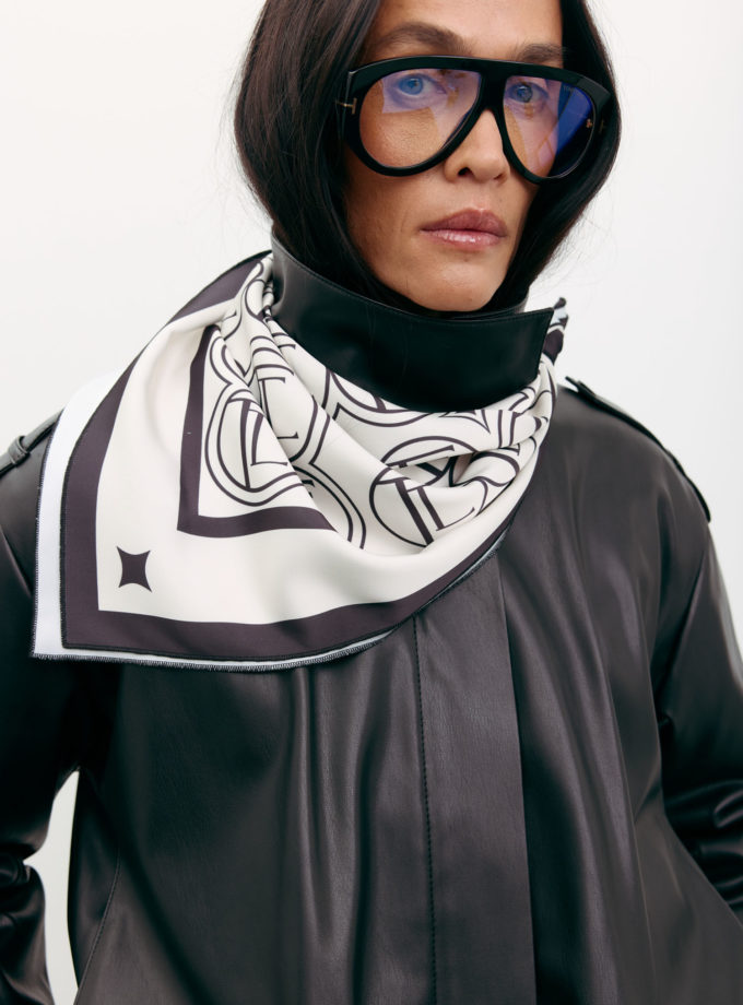 Хустка з брендованим лого шоколадно-молочна THE LACE (TLA_00003571)