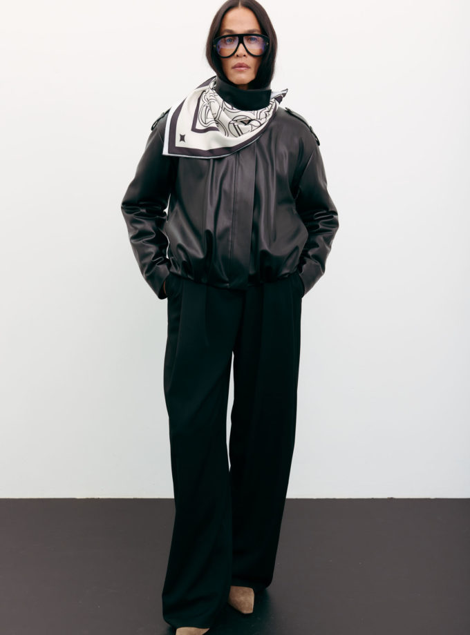 Хустка з брендованим лого шоколадно-молочна THE LACE (TLA_00003571)