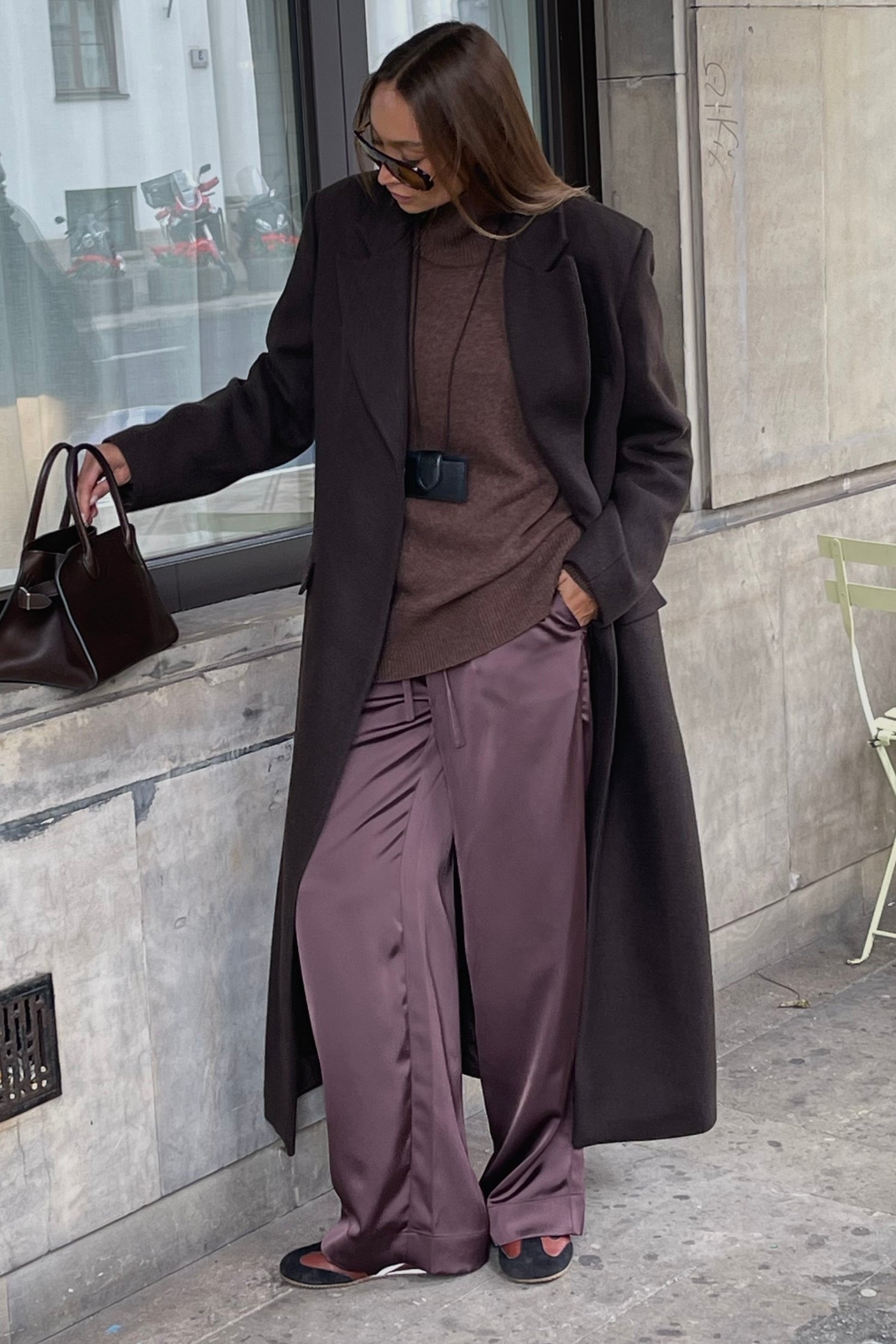 00003587-6 Светр із вовни ягня з горловиною шоколадний THE LACE (TLA_00003587) - фото 6