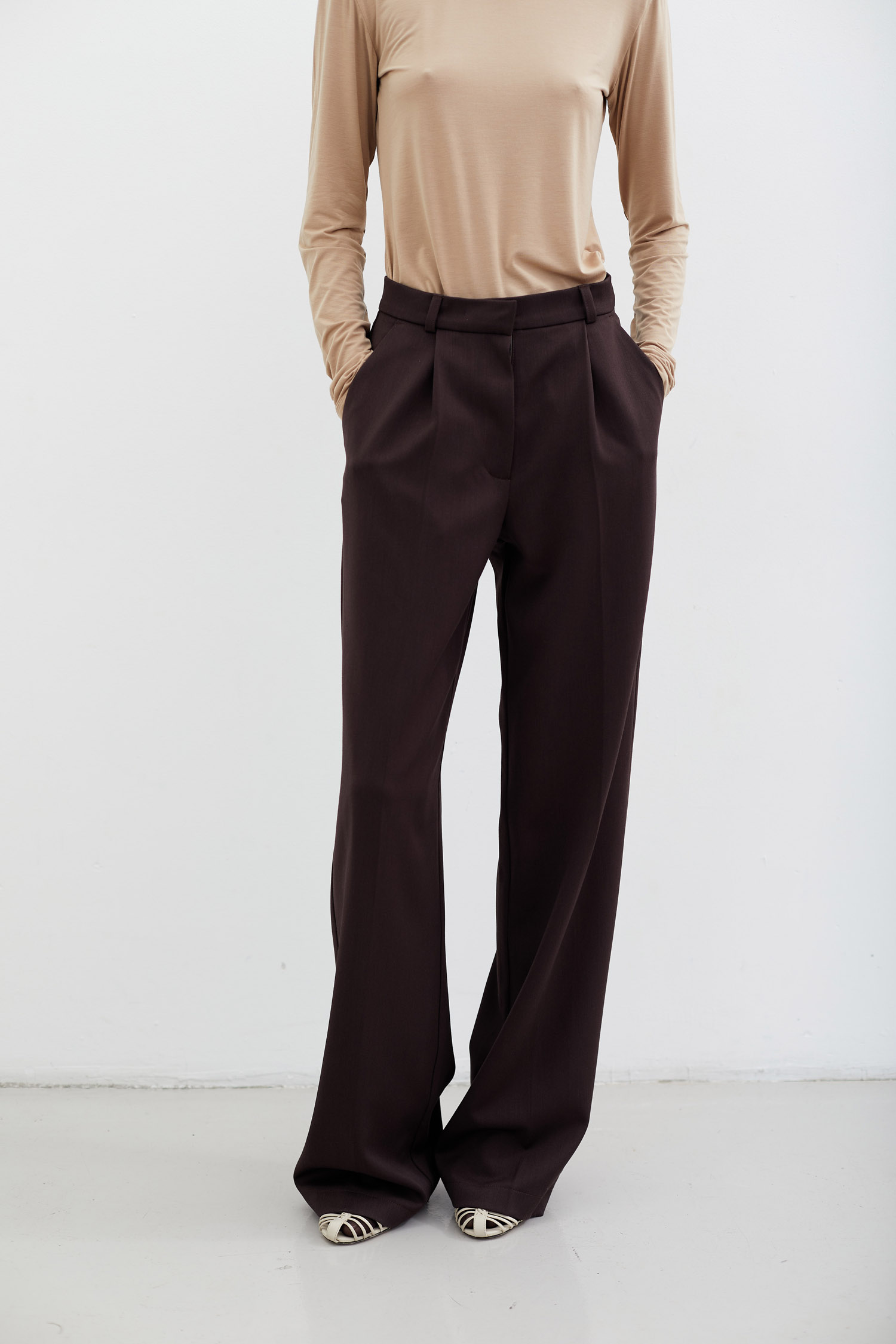 0069519-2 Брюки палаццо шоколадні Modena THE LACE (TLA_0069519) - фото 2