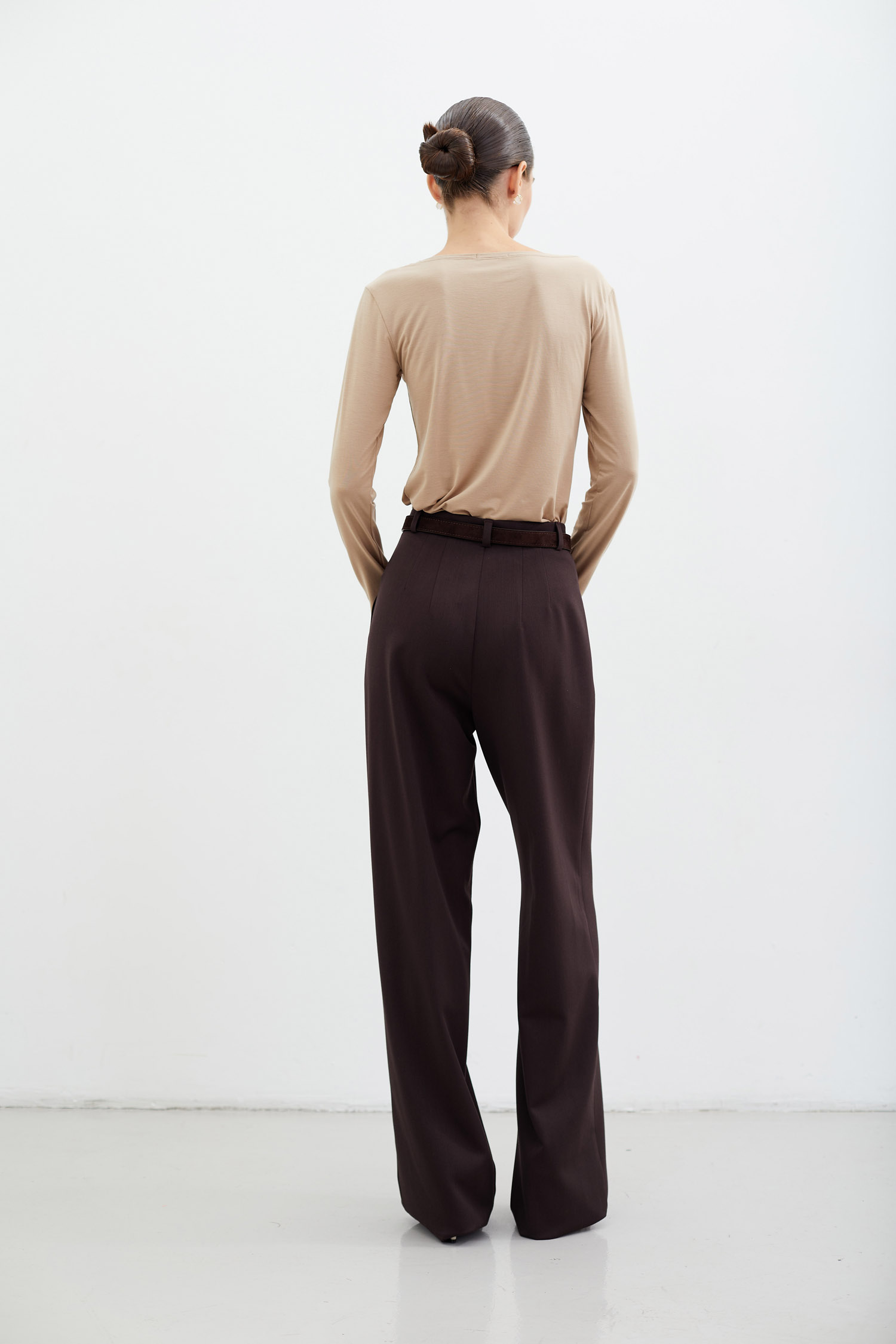 0069519-4 Брюки палаццо шоколадні Modena THE LACE (TLA_0069519) - фото 4