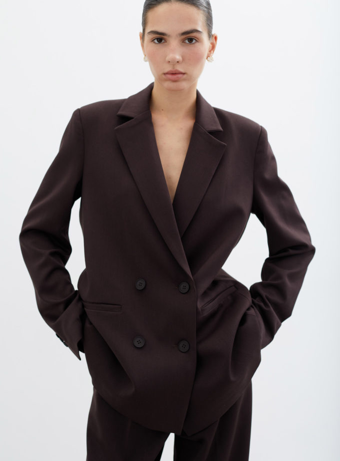 Жакет оверсайз шоколадний Modena THE LACE (TLA_0069537)