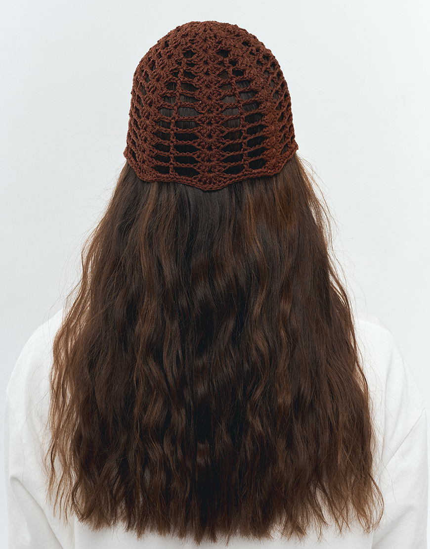 0K5A4147 Шапка кроше коричнева IN.WOVEN (INWVN_SHA_CRS_11_br_s) - фото 2